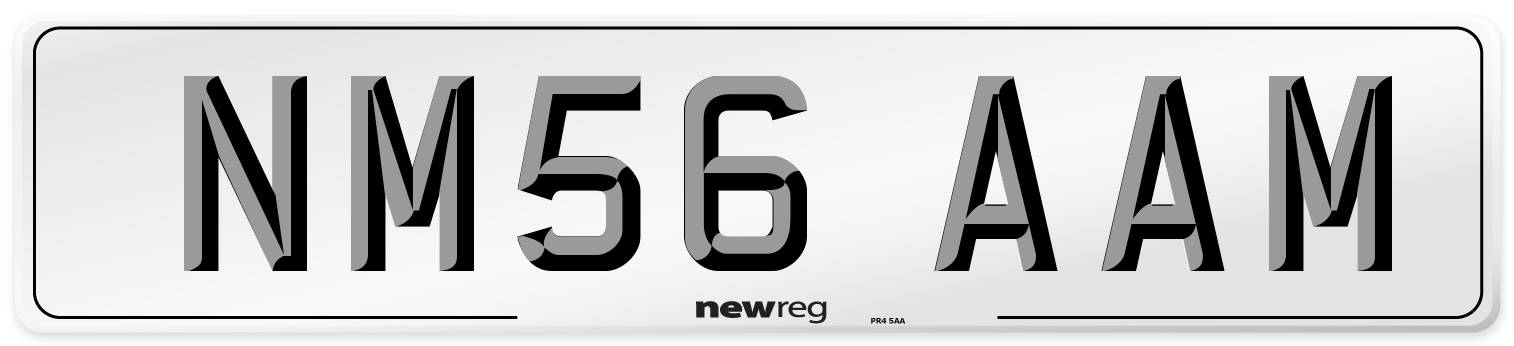 NM56 AAM Number Plate from New Reg